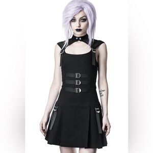 KILLSTAR - Amplified Skater Dress - BLACK Goth